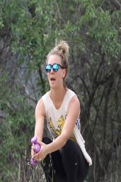 Kaley Cuoco in Tights at a Park in LA - April 2014