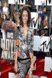 Kat Graham Wearing Roberto Cavalli Animal-Print Dress - 2014 MTV Movie Awards