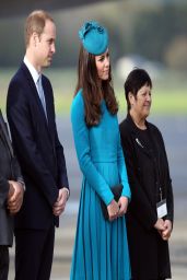 Kate Middleton in Emilia Wickstead Dress - Dunedin International Airport in New Zealand