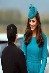 Kate Middleton in Emilia Wickstead Dress - Dunedin International Airport in New Zealand