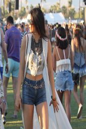 Kendall Jenner Leggy in Shorts at the Coachella Festival 2014 in Indio