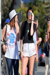Kendall Jenner Leggy, Wearing Denim Shorts - Out in West Hollywood - April 2014