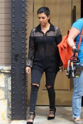 Kim and Kourtney Kardashian - Leaving The Villa Restaurant - April 2014
