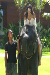 Kylie Jenner in a Bikini with an Elephant in Thailand (w/ Kendall Jenner)