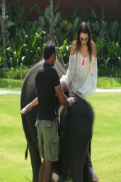 Kylie Jenner in a Bikini with an Elephant in Thailand (w/ Kendall Jenner)