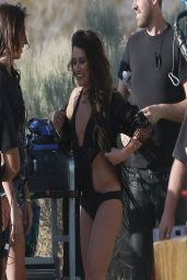 Lea Michele Bikini Candids - Shooting a Music Video in Los Angeles