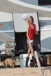 Leann Rimes at Her Campsite in the Mojave Desert - March 2014