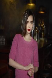 Lily Collins - Barrie Knitwear Collection - Karl Lagerfeld (2014)