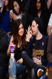 Lucy Hale - Lakers Game at Staples Center in Los Angeles - April 2014