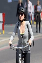 Margot Robbie in Tights - Enjoying a Bike Ride Round London - April 2014
