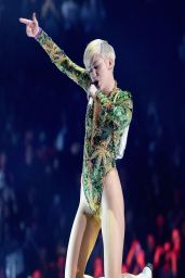 Miley Cyrus Performs At Bangerz Tour Barclays Center In Brooklyn Ny