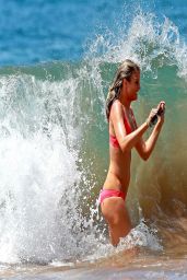 Paige Butcher in Pink Bikini - Maui beach - April 2014
