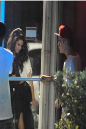 Selena Gomez Visits Justin Bieber at the Hit Factory Studio in Miami - April 2014