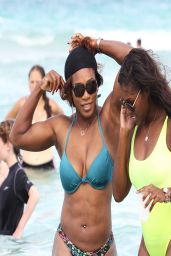 Serena Williams With a friend on Miami Beach - April 2014