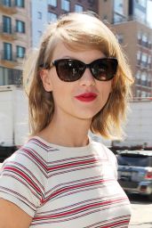 Taylor Swift in Mini Skirt - Out in NYC - April 2014