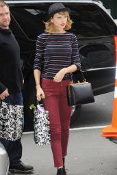 Taylor Swift Wearing Black Bowler Hat - Out in New York - April 2014