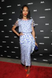 Zoe Saldana Wearing Roksanda Ilincic Dress - 2014 AOL NewFronts in New York City