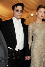 Amber Heard and Johnny Depp – 2014 Met Costume Institute Gala