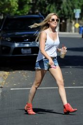 Ashley Tisdale in Denim Shorts - Getting coffee in Los Angeles - May 2014