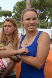 Caroline Wozniacki - Coaching clinic at Italian Open 2014 in Rome, Italy – May 2014