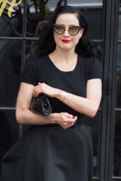 Dita Von Teese All in Black - Leaving Her Hotel in New York City - May 2014