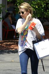 Emma Roberts in Jeans - Getting Coffee in West Hollywood - May 2014