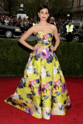 Emmy Rossum Wearing Carolina Herrera Strapless Ball Gown – 2014 Met Costume Institute Gala