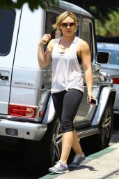 Hilary Duff in Tights, at a Gym in Los Angeles - May 2014