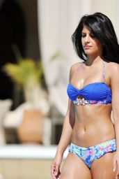 Jasmin Walia in a Blue Bikini - By the Pool in UAE - April 2014