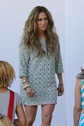 Jennifer Lopez In Lorena Sarbu Tunic Dress - American Idol Studios - April 2014