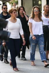 Jennifer Lopez in Ripped Jeans - Out in New York - May 2014