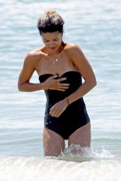 Jessica Szohr in a Bathing Suit - Beach in Los Angeles - May 2014