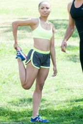 Kat Graham - Working Out at a Park in Los Angeles - May 2014