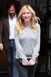 Kirsten Dunst Casual Style - Leaving the BBC Radio 2 Studio in London - May 2014