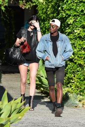 Kylie Jenner Gets Leggy In Shorty Shorts - Leaving the Andy LeCompte Salon in LA - May 2014