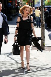 Kylie Minogue Flashes Her Legs in Mini Dress - Out in NYC - May 2014