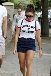 Margot Robbie Shows Off Her Legs in Shorts - Out in London - May 2014