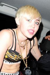 Miley Cyrus Night Out Style - at Madam JoJo Nightclub in London - May 2014