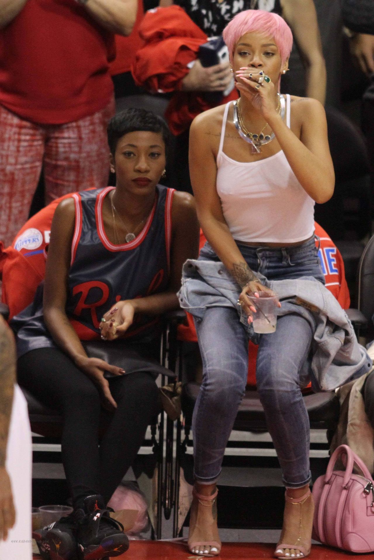 Rihanna at the Clippers Game in Los Angeles - May 2014 • CelebMafia