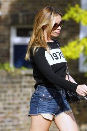 Abbey Clancy Shows Off Long Legs - Out  in North London - June 2014