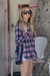 Ashley Tisdale in Shorts - Leaving Nine Zero One Salon in West Hollywood - May 2014
