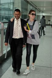 Barbara Palvin Looks Cheerful at Londons Heathrow Airport - June 2014