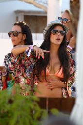 Casey Batchelor in a Bikini Top at Ocean Beach in Ibiza - June 2014