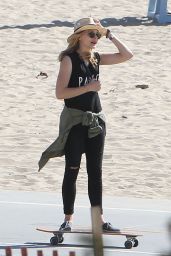 Chloe Grace Moretz - Skateboarding with Brooklyn Beckham in Santa