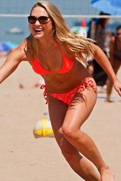Ciara Hanna in Orange Bikini - Beach in LA - June 2014