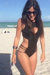 Claudia Romani in Black Monokini in Miami - May 2014