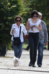 Daisy Lowe Street Style - Walking Her Dog in London - June 2014