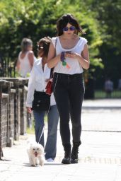 Daisy Lowe Street Style - Walking Her Dog in London - June 2014