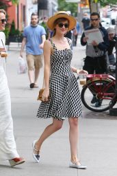 Dakota Johnson in Summer Dress - Leaving Her Hotel in New York City