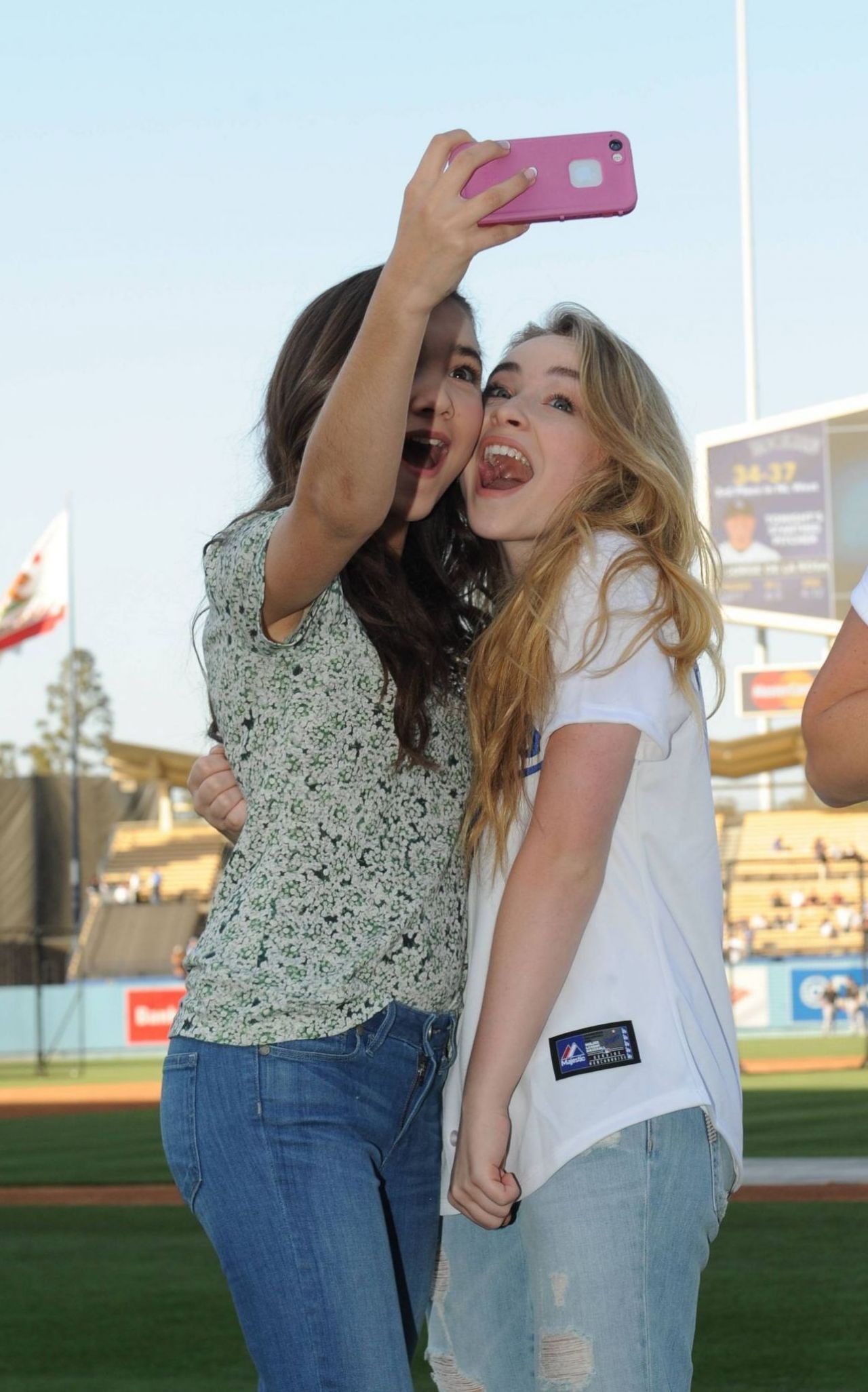 Danielle Fishel, Sabrina Carpenter and Rowan Blanchard – Dodgers Game